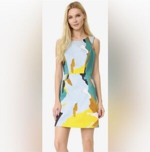 Milly Multicolor Abstract Mini Dress Abstract Camo Colorful